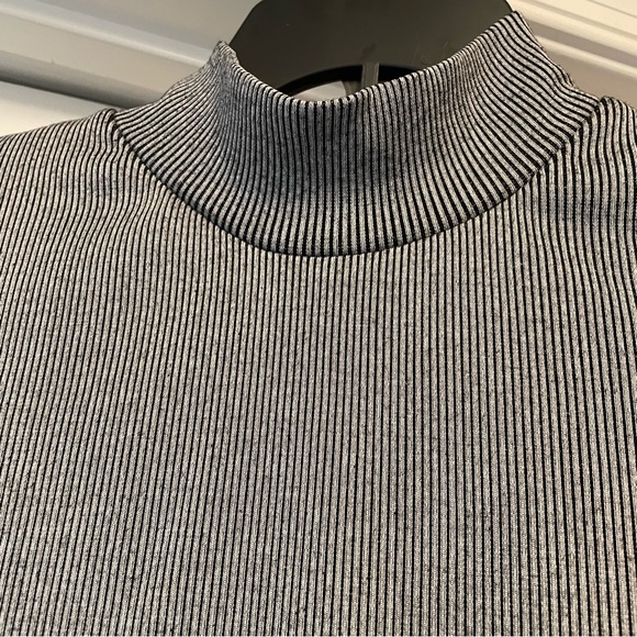 French Connection pin stripe knit sweater vest w/ chiffon drape vest size S - Picture 10 of 16